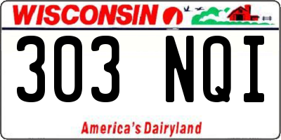 WI license plate 303NQI
