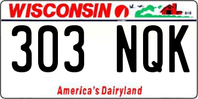 WI license plate 303NQK