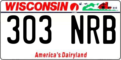 WI license plate 303NRB