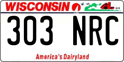 WI license plate 303NRC