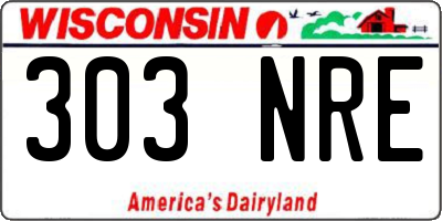 WI license plate 303NRE