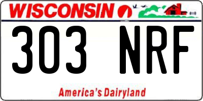 WI license plate 303NRF