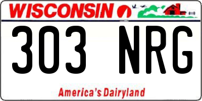 WI license plate 303NRG