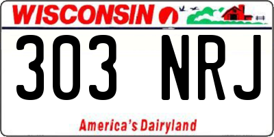WI license plate 303NRJ