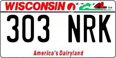 WI license plate 303NRK