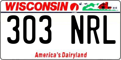 WI license plate 303NRL