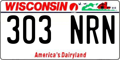 WI license plate 303NRN