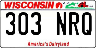 WI license plate 303NRQ
