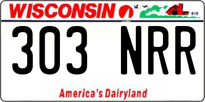 WI license plate 303NRR