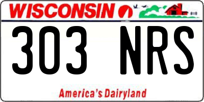 WI license plate 303NRS