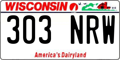WI license plate 303NRW
