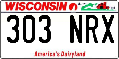 WI license plate 303NRX