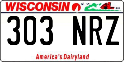 WI license plate 303NRZ