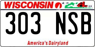 WI license plate 303NSB
