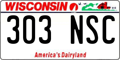 WI license plate 303NSC