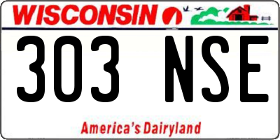 WI license plate 303NSE