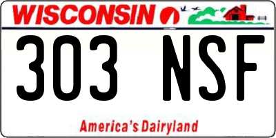 WI license plate 303NSF