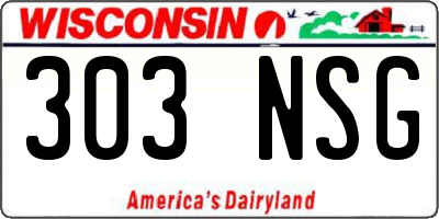 WI license plate 303NSG