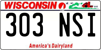 WI license plate 303NSI