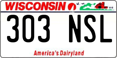WI license plate 303NSL