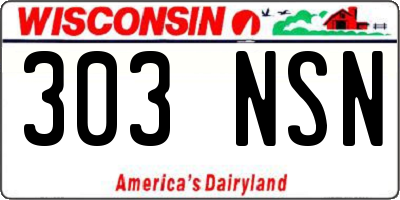WI license plate 303NSN