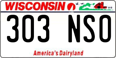 WI license plate 303NSO