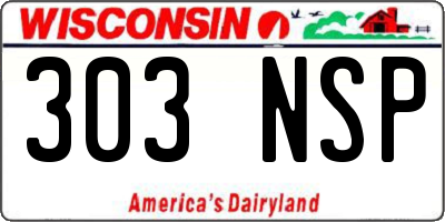 WI license plate 303NSP