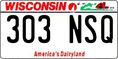 WI license plate 303NSQ