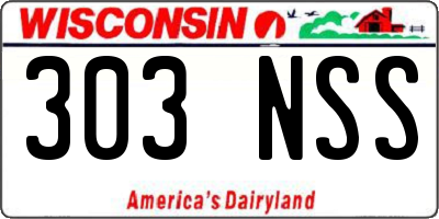 WI license plate 303NSS