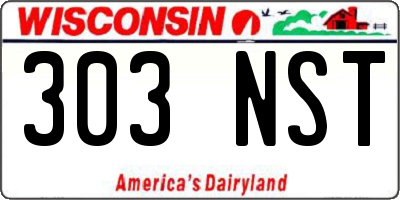 WI license plate 303NST