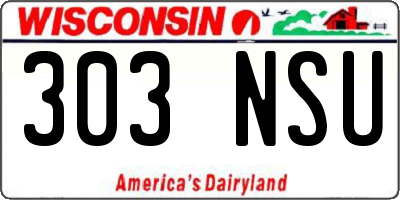 WI license plate 303NSU