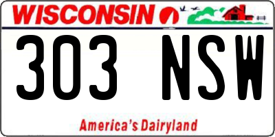 WI license plate 303NSW