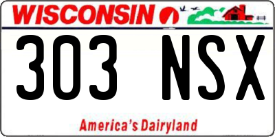 WI license plate 303NSX