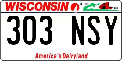 WI license plate 303NSY