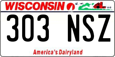 WI license plate 303NSZ
