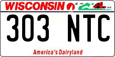WI license plate 303NTC