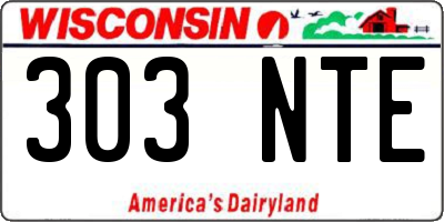 WI license plate 303NTE