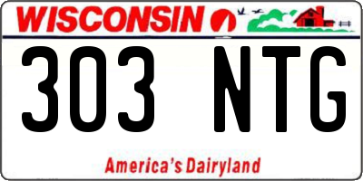 WI license plate 303NTG