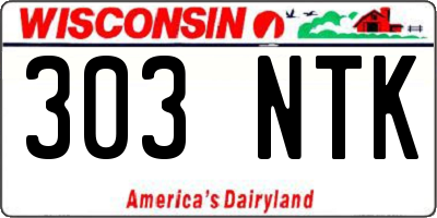 WI license plate 303NTK