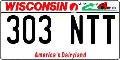 WI license plate 303NTT