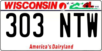WI license plate 303NTW
