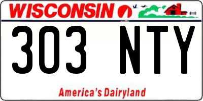 WI license plate 303NTY