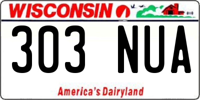 WI license plate 303NUA