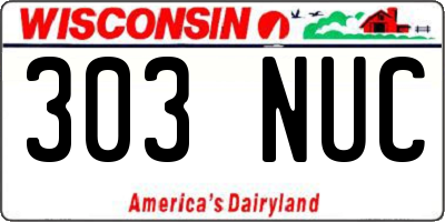 WI license plate 303NUC
