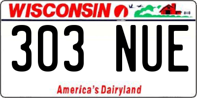 WI license plate 303NUE