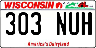WI license plate 303NUH