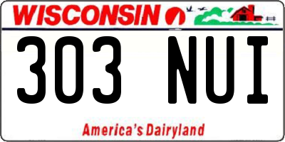 WI license plate 303NUI