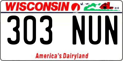WI license plate 303NUN