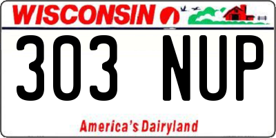 WI license plate 303NUP