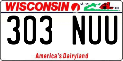 WI license plate 303NUU